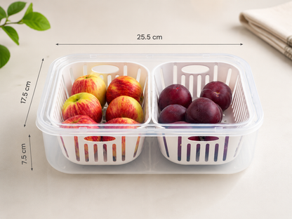 2 Compartments Food Container Leakproof Fresh-Keeping Storage Box